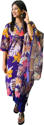 ZariDhaaga Floral Print Kurta, Trouser/Pant & Dupatta Set
