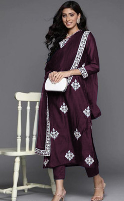 PILUDI Embroidered Kurta, Salwar & Dupatta Set