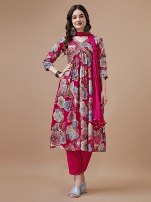 berrylicious Embroidered Kurta, Trouser/Pant & Dupatta Set