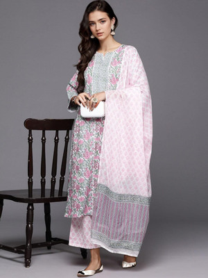 Arayna Printed Kurta, Palazzo & Dupatta Set