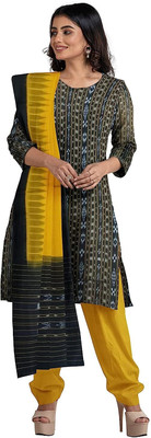 handloom paridhaan Self Design, Floral Print, Geometric Print Kurta, Salwar & Dupatta Set