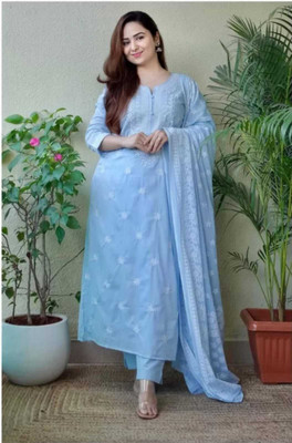 KANCHNA TRADERS Embroidered Kurta, Trouser/Pant & Dupatta Set