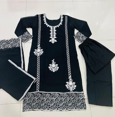 trihora Embroidered Kurta, Trouser/Pant & Dupatta Set