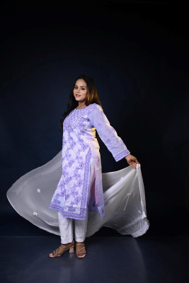 MALKIAT Embroidered Kurta, Trouser/Pant & Dupatta Set