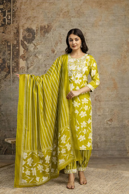 Reenapillow Embroidered Kurta, Salwar & Dupatta Set