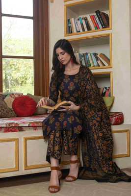 Nayo Floral Print Kurta, Palazzo & Dupatta Set