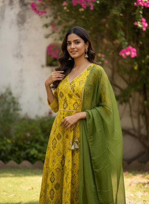 KAMLA ARTS Printed Kurta, Trouser/Pant & Dupatta Set