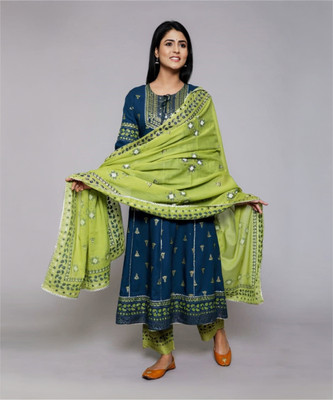 TUNDHWAL CREATION Printed Kurta, Palazzo & Dupatta Set