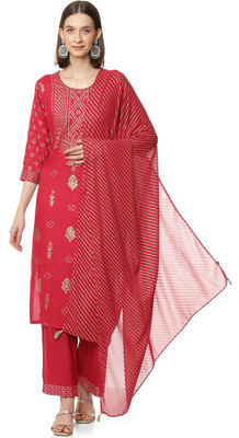 BIBA Printed Kurta, Palazzo & Dupatta Set