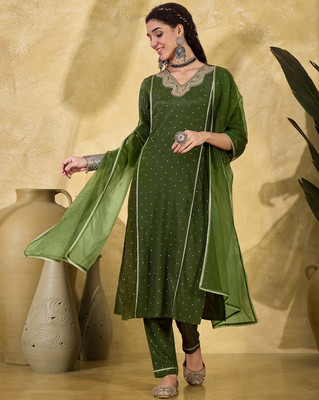 Tasrika Embroidered Kurta, Trouser/Pant & Dupatta Set