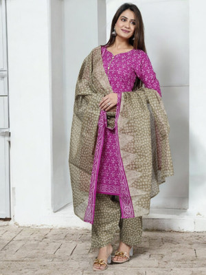 Jevi Prints Printed Kurta, Patiala & Dupatta Set