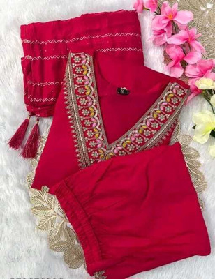 CLAVINET Embroidered Kurta, Trouser/Pant & Dupatta Set