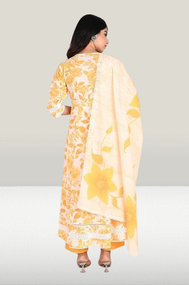 get styal Floral Print Kurta, Trouser/Pant & Dupatta Set