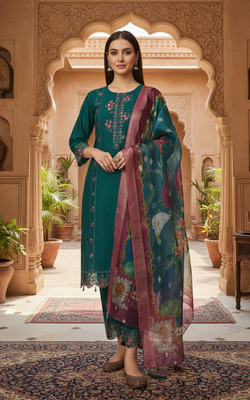Anayara Embroidered Kurta, Trouser/Pant & Dupatta Set