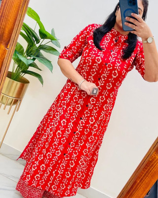 Devanshi Fashion Floral Print Kurta, Palazzo & Dupatta Set