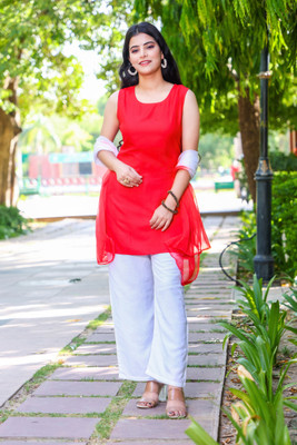 Pravi Garments Solid Kurta, Trouser/Pant & Dupatta Set