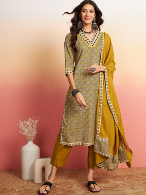 Vastramyaa Printed Kurta, Trouser/Pant & Dupatta Set
