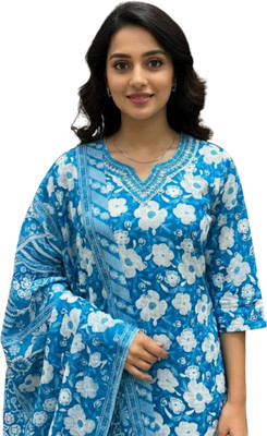 Anayara Printed Kurta, Trouser/Pant & Dupatta Set