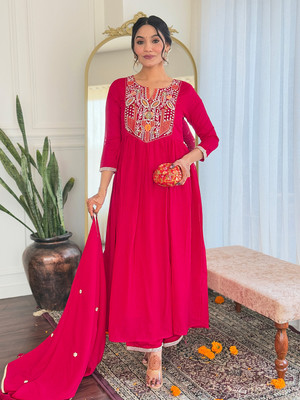 RN Fashion Embroidered Kurta, Trouser/Pant & Dupatta Set
