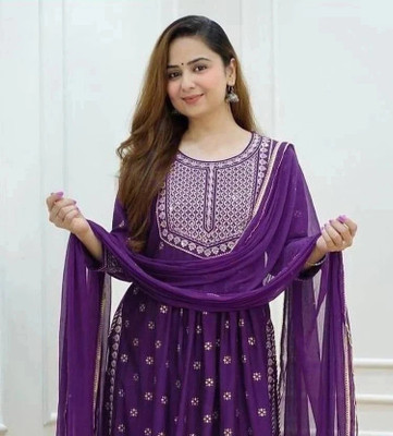 Hisham Embroidered Anarkali Kurta, Bottom & Dupatta Set