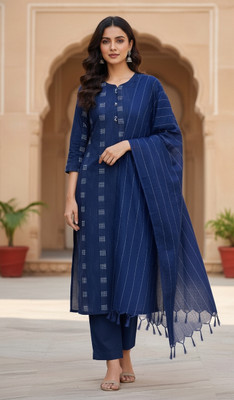 Get smart wear Woven Kurta, Trouser/Pant & Dupatta Set