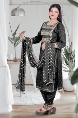 SABRANG MIX & MATCH Embroidered, Printed Kurta, Trouser/Pant & Dupatta Set