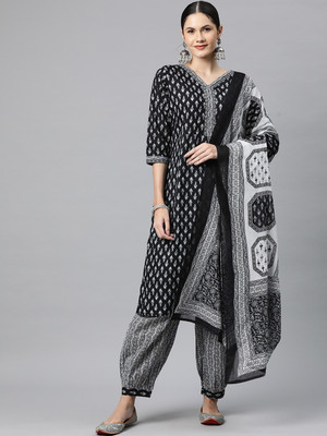 Readiprint Fashions Printed Kurta, Patiala & Dupatta Set