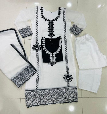 trihora Embroidered Kurta, Trouser/Pant & Dupatta Set