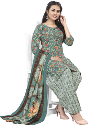 Wonder Weave Floral Print Kurta, Salwar & Dupatta Set