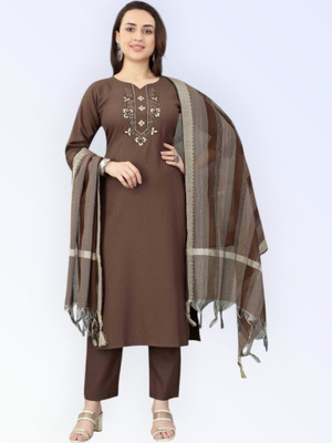 vedu Embroidered Kurta, Salwar & Dupatta Set