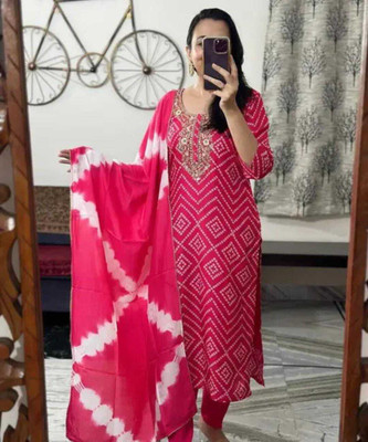 AF ASHA FABRICS Embroidered Kurta, Trouser/Pant & Dupatta Set
