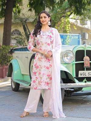 DIVENA Printed Kurta, Trouser/Pant & Dupatta Set