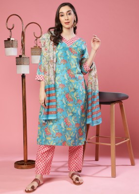 TRAHIMAM Printed Kurta, Trouser/Pant & Dupatta Set