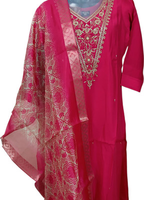 PRITH CRAFT Solid Kurta, Trouser/Pant & Dupatta Set