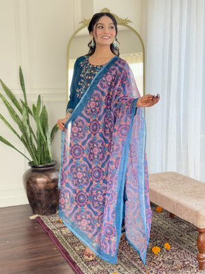 RN Fashion Embroidered Kurta, Trouser/Pant & Dupatta Set