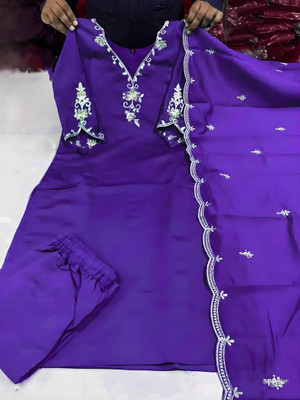 ROHEENI CREATION Embroidered Kurta, Trouser/Pant & Dupatta Set