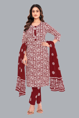 SHREE JEENMATA COLLECTION Printed Kurta, Salwar & Dupatta Set
