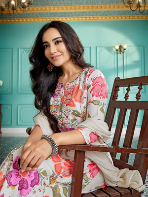 Royal Export Embroidered Kurta, Sharara & Dupatta Set