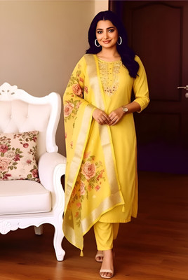 Aayat Fab Solid Kurta, Trouser/Pant & Dupatta Set