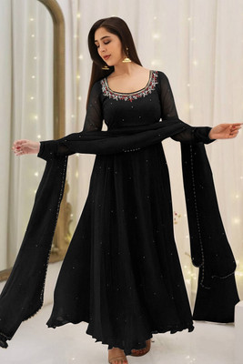 TRANDTIDE Embroidered Anarkali Kurta, Bottom & Dupatta Set