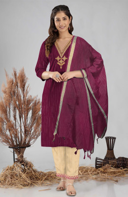 AL RAZAB Embroidered Kurta, Trouser/Pant & Dupatta Set