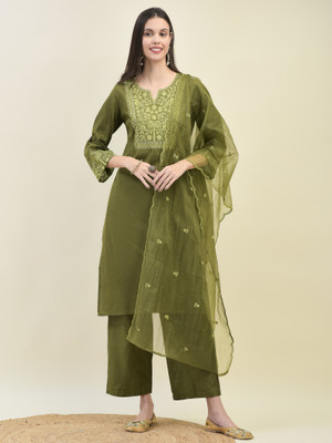 SHREE - SHE IS SPECIAL Embroidered Kurta, Trouser/Pant & Dupatta Set