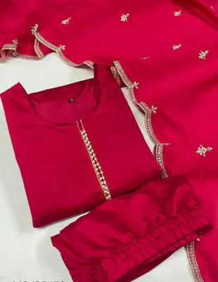 ROHEENI CREATION Solid Kurta, Trouser/Pant & Dupatta Set