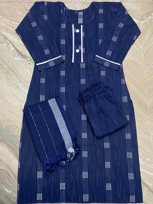 alliance collection Striped, Woven, Self Design, Solid Kurta, Trouser/Pant & Dupatta Set