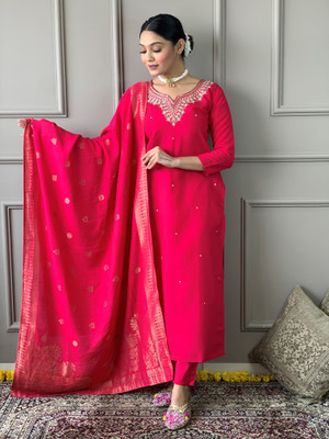 kiwastudio Embroidered Kurta, Trouser/Pant & Dupatta Set