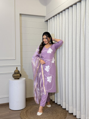 JJ ENTERPRISE Embroidered Kurta, Trouser/Pant & Dupatta Set