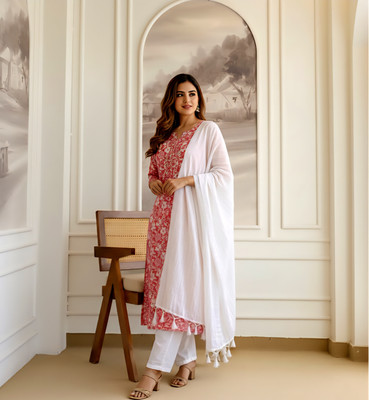 S S OUTFITS Printed Kurta, Trouser/Pant & Dupatta Set