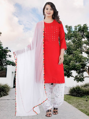 vasuprada Embroidered Kurta, Patiala & Dupatta Set