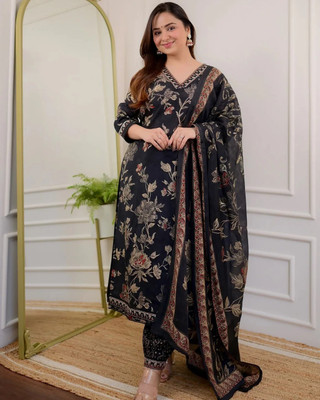 Kurtinic Self Design Anarkali Kurta, Bottom & Dupatta Set
