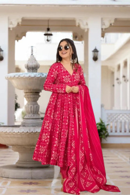 ANSAYA Self Design Anarkali Kurta, Bottom & Dupatta Set